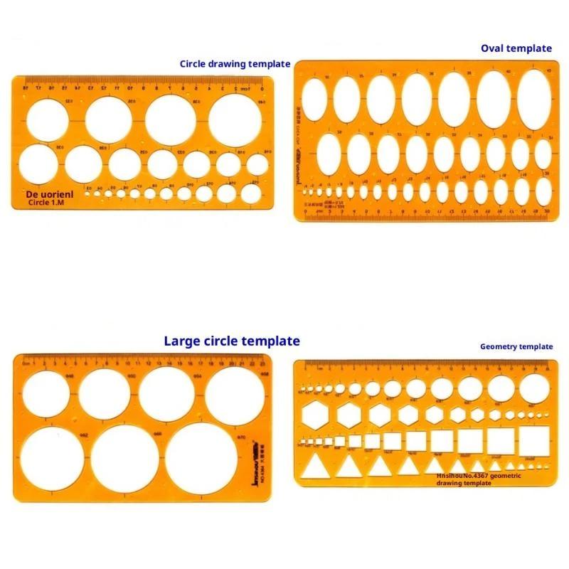 Template Measuring Ruler Circular Oval Ruler Durable K Resin Drawing Design Furniture Architect Template Drafting Ruler
