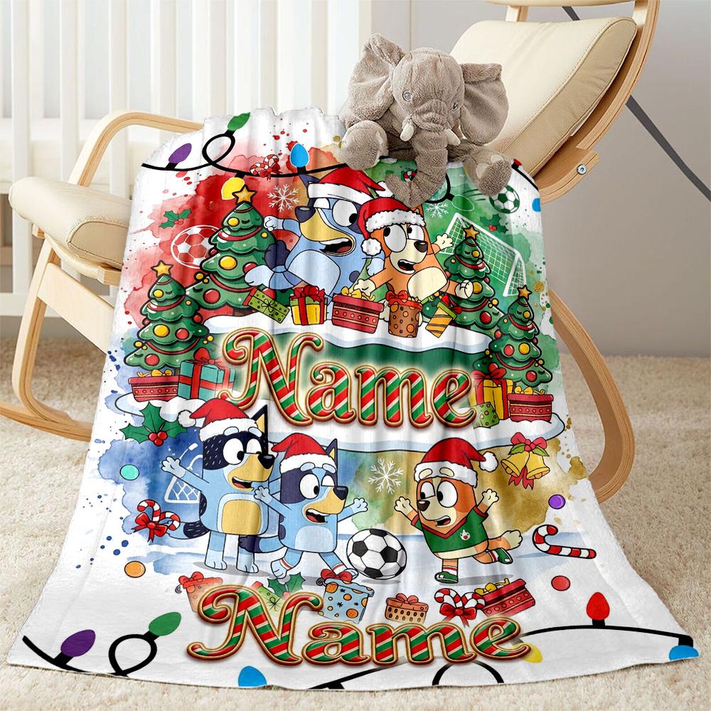 Christmas Adventure Pencilmates Customize Text Blanket Lightweight Personalized Blanket Warmthful Decor Perfect for Living Room Couch Sofa Picnics