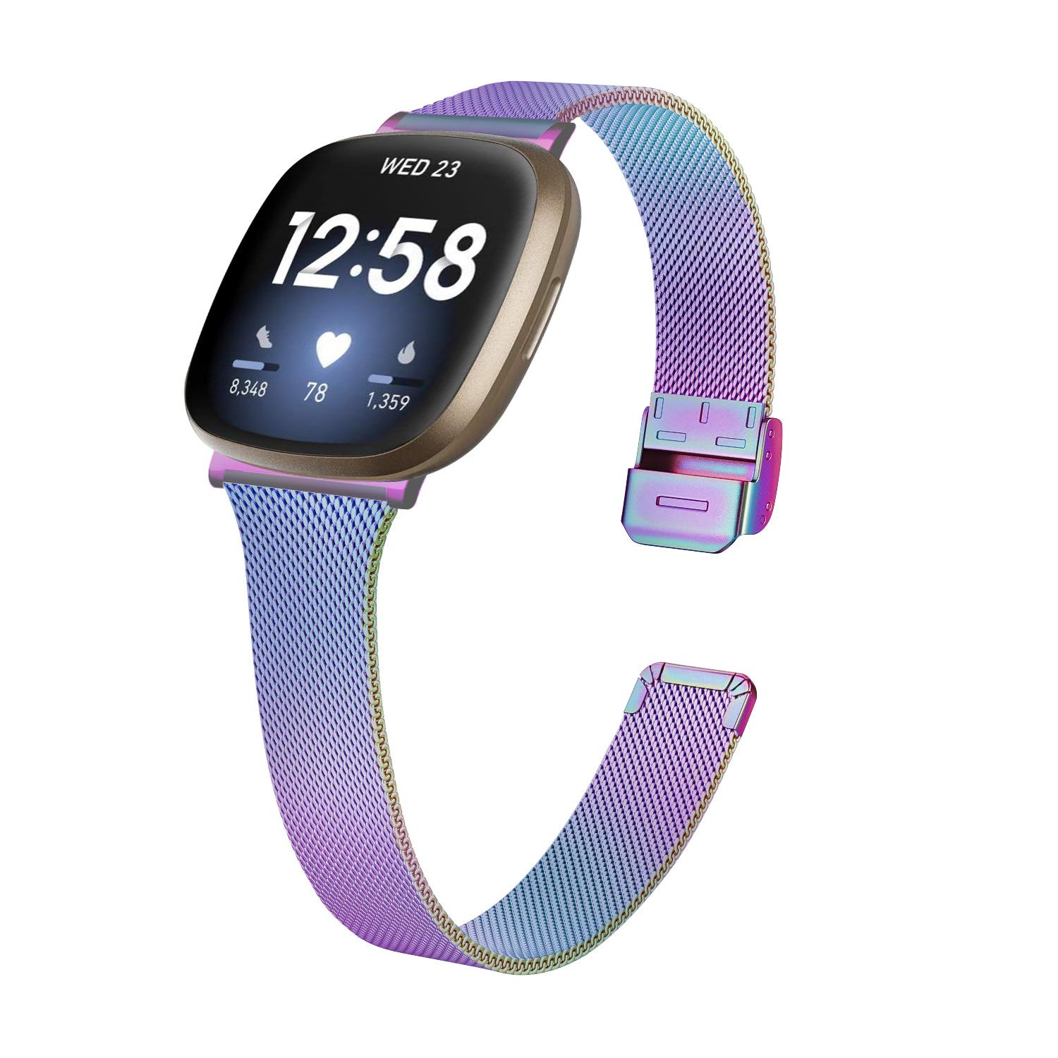 

Fitbit Versa 3 4 Sense / 2 Band металлический ремешок для Fitbit Versa 2 Lite запястье миланский сменный браслет Fit Bit ремешок для часов Versa3 4 or Sense2 1 разноцветный
