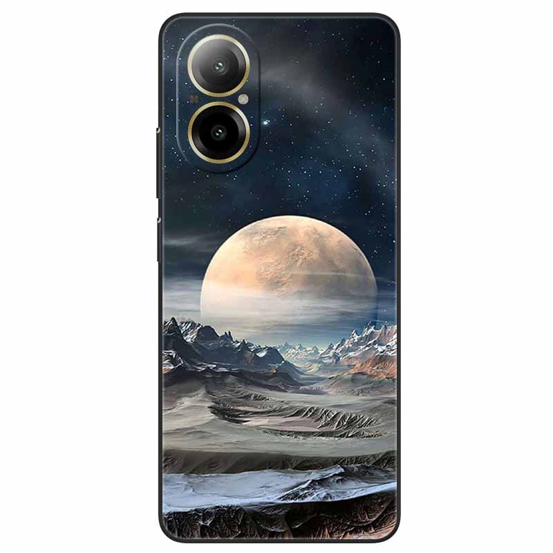 For Realme C67 4G Case Animals Painted Black TPU Silicone Soft Bumpers for RealmeC67 4G C 67 RMX3890 Phone Covers Wolf Cool Bags