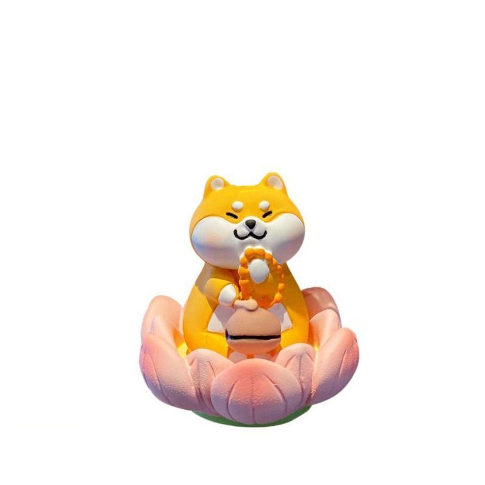 Cartoon Good Luck Lotus Ornament Buddha Style Capybara Model Figure Lotus Pig Car Ornaments Office
