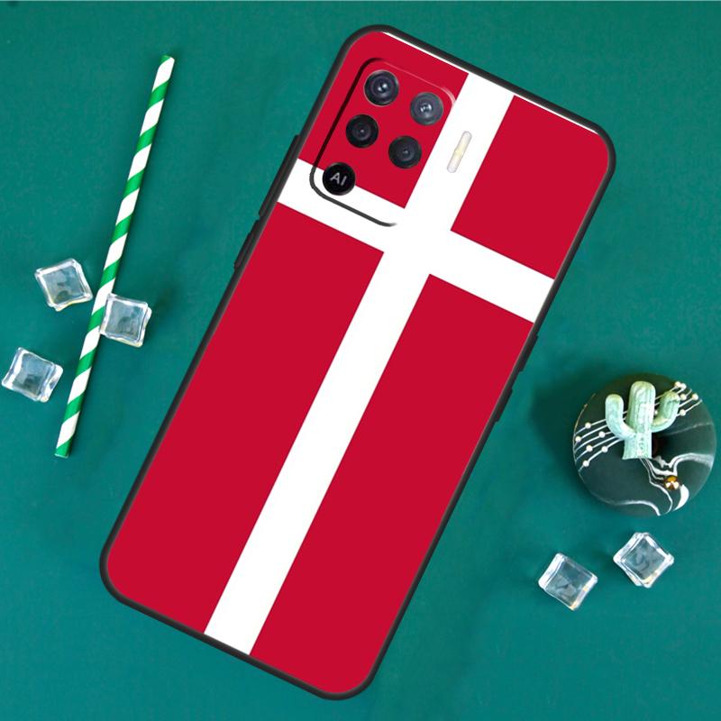 Dänemark Flagge Hülle Für Oppo A40 A60 A80 A16 A76 A96 A18 A38 A58 A78 A98 A91 A15 A17 A74 A94 A54 A57S Cover