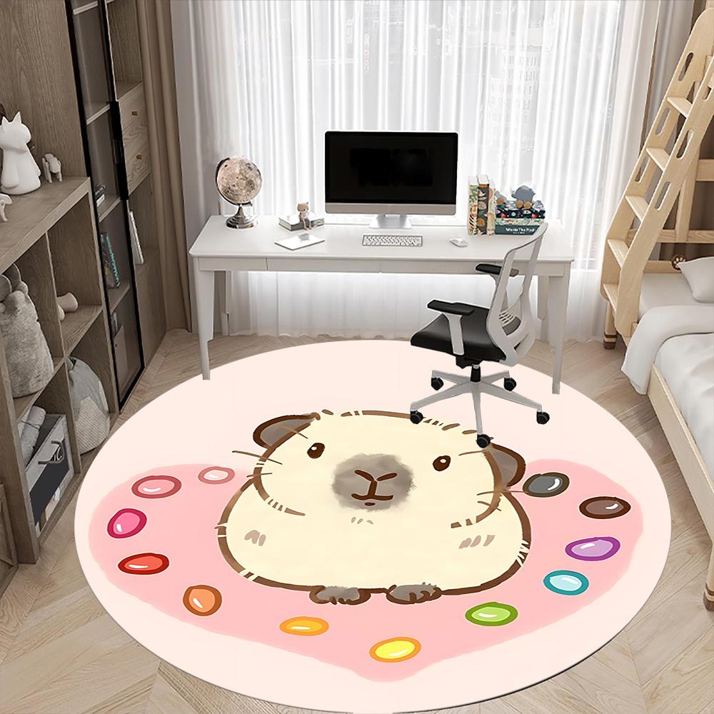 1 Stück Hamsterleckerlis Büro Runder Teppich, Teppich für Büro, Gaming, Leichte Runde Bodenmatte yy260205097