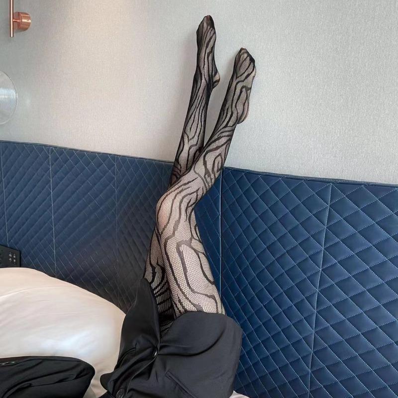 

Стиль Сетчатые чулки Женские Полосатые С высокой талией Сетчатые колготки Летние Сетчатые Ажурные Цветочные Чулки выше колена Колготки one size чёрный