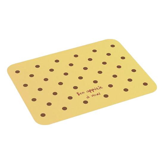 Yousheng Rectangular Polka Dot Placemat, Artificial Leather Dining Mat, Non-Slip Heat Resistant Table Protector Mat for Dining Table жёлтый