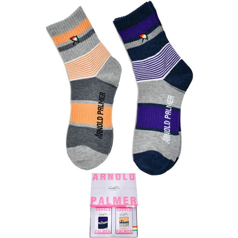Arnold Palmer Casual Logo Embroidered Socks 2-Pair Set 24cm