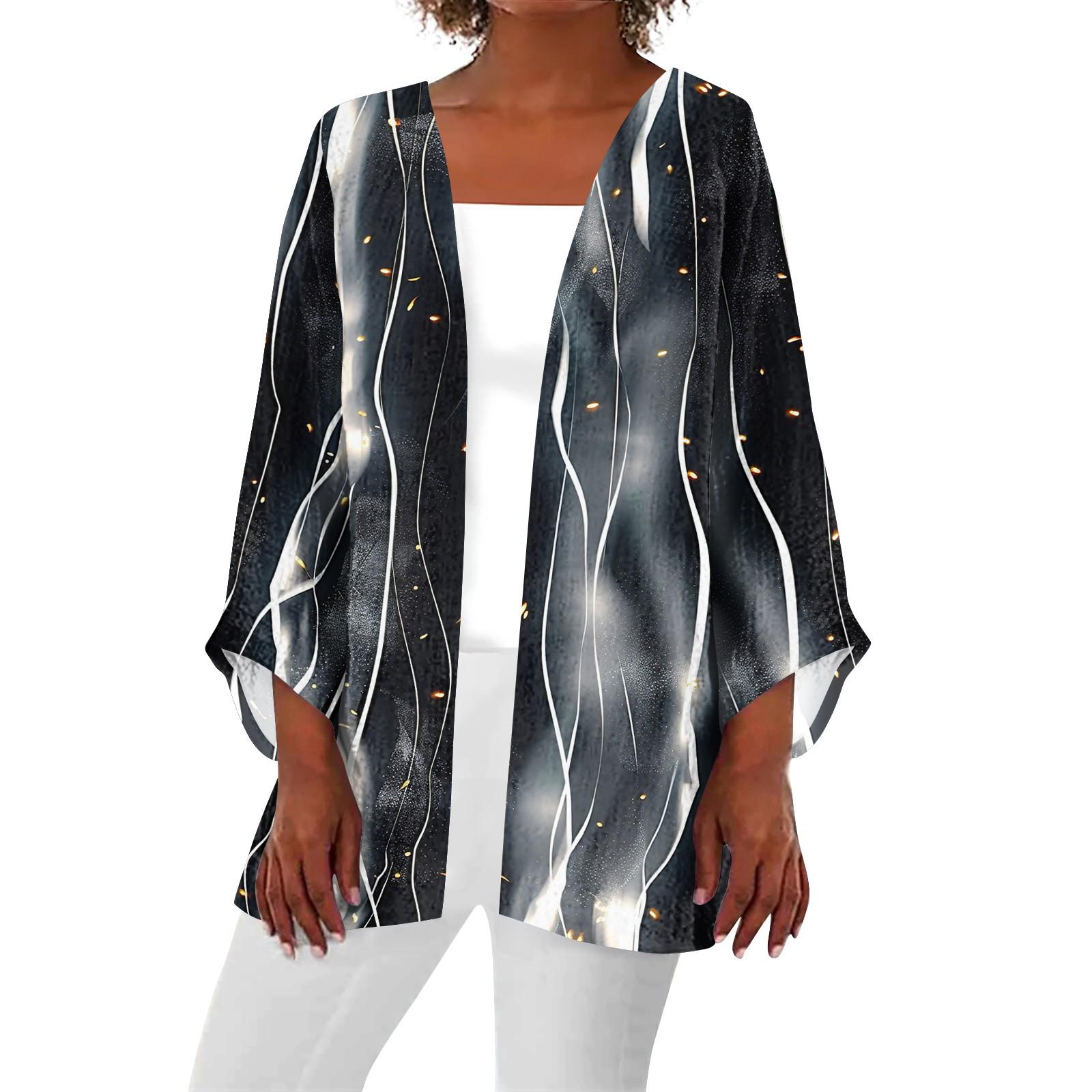 Женская повседневная модная легкая куртка средней длины с принтом — фото 3