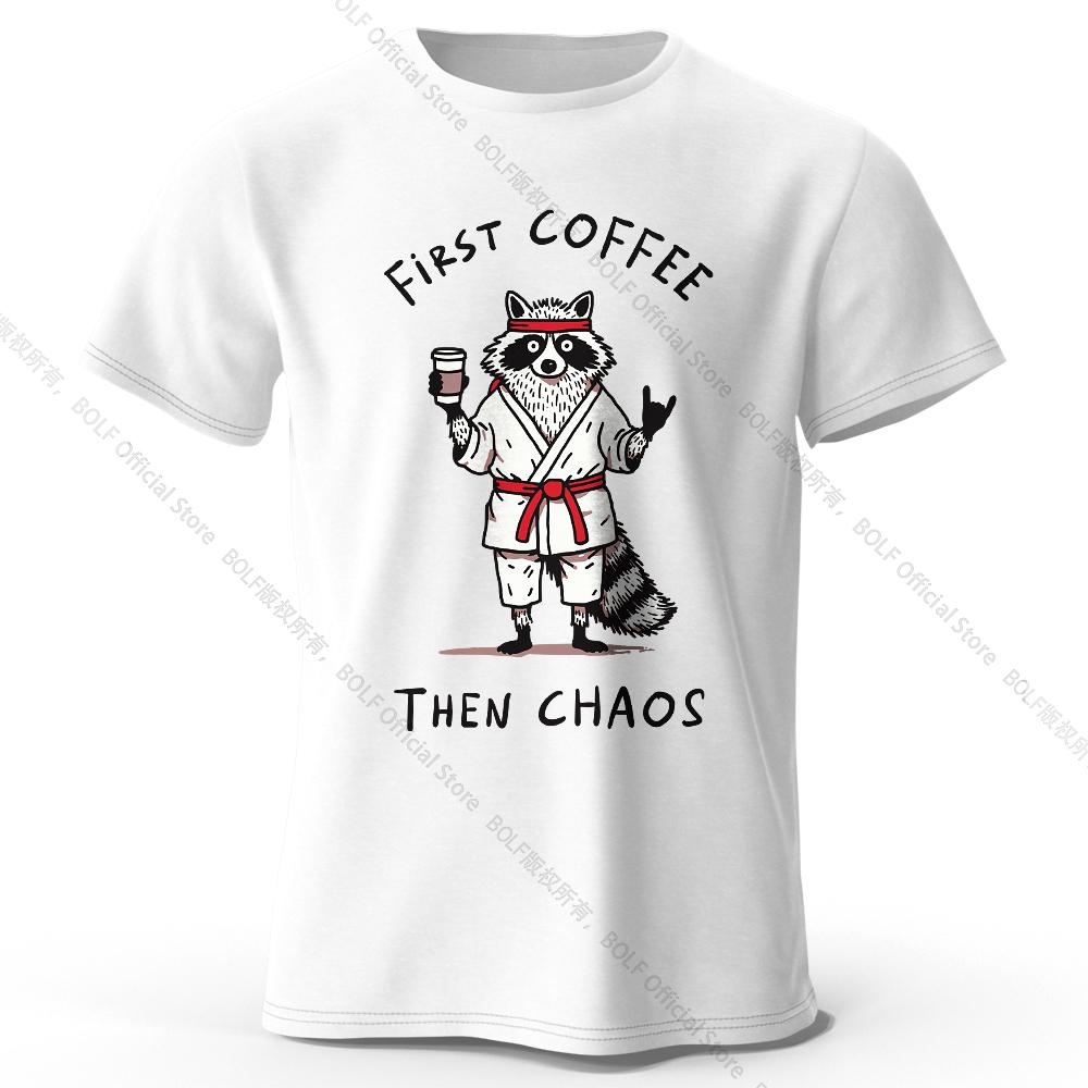 Men's First Coffee Printed T-Shirt 100% Cotton Oversized Morning Graphic Tees for Women Summer Tops Cafe Streetwear