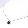and My Jewelry Platinum Pendant Necklace with a Large Carat Natural Black Diamond [Your Box] 0.5 Rose-Cut (April Birthstone)