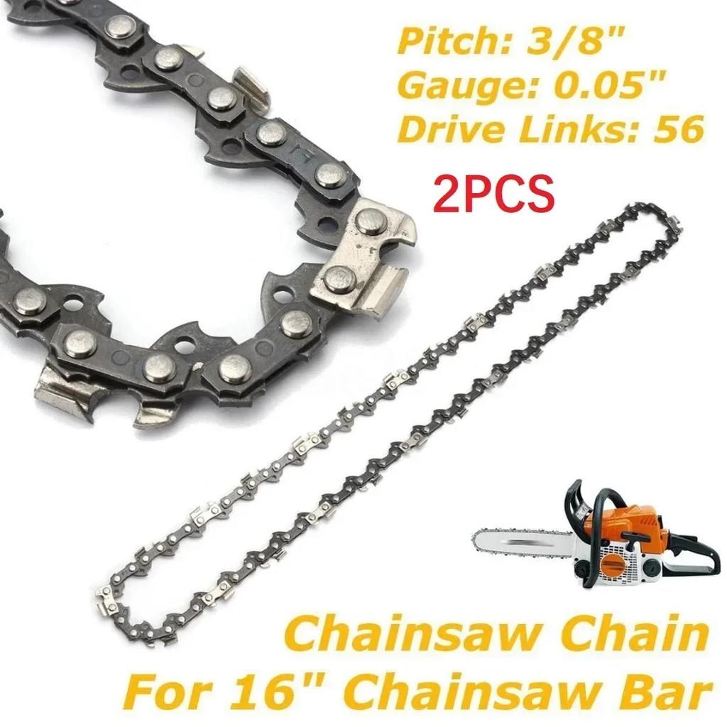 2pcs 16" 56DL Chainsaw Blade Chain 3/8LP 0.050 ForHusqvarna 23/36/41/136/137/141/142/235E/240/240E/243/249 Saw Chain Spare Part