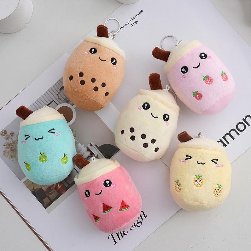 1Pc Bubble Tea Cup Plush Toys Kawaii Fruit Milk Tea Design Kids Stuffed Doll