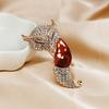 Women Lady Fox Brooches Pins