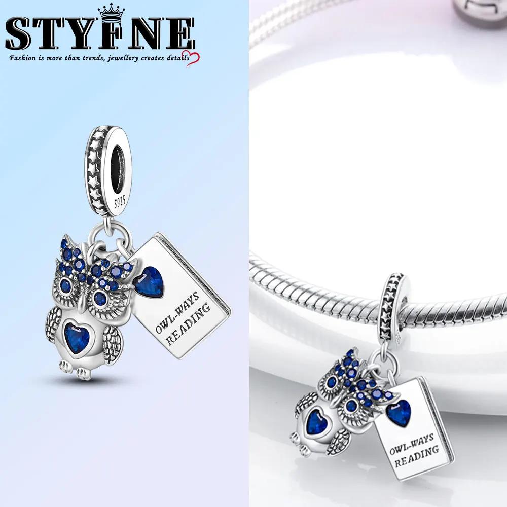 Elegant copper Fashion Purple Owl Charm Bead Charms Bead Charms Owl Safety Chain Compatible With Authentic Bracelets Do It Yourself Graduation Jewelle