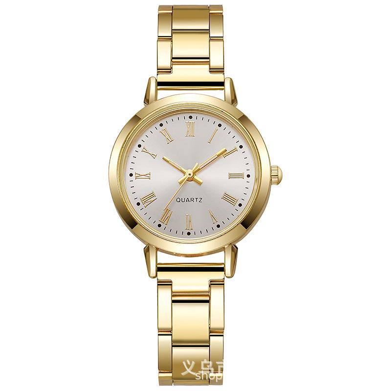 Fashionable Trendy Women's Digital Roman Dial Steel Band Watch