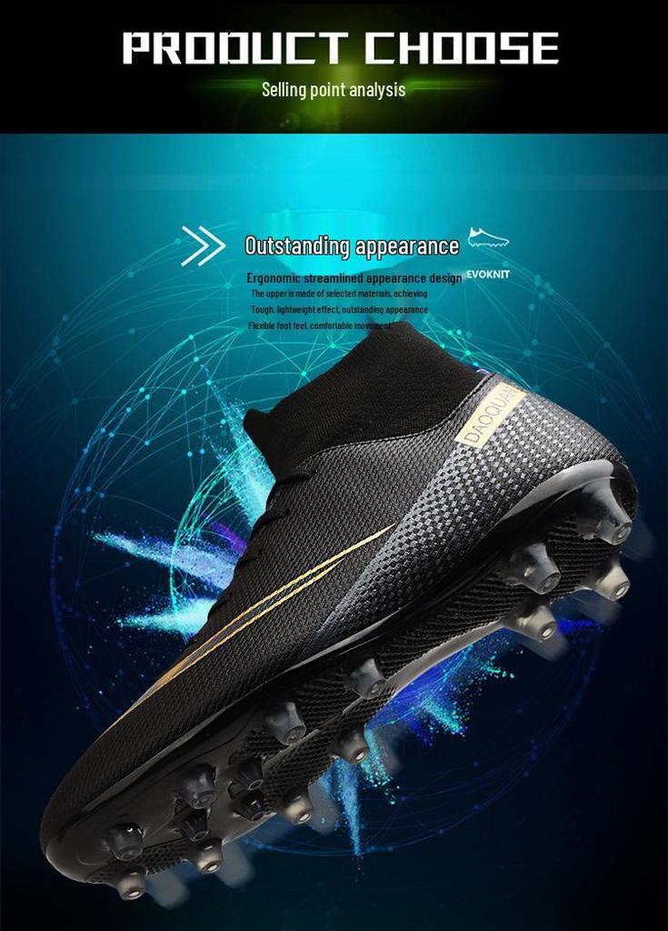 Xiyin High-Top Breathable Football Futsal Shoes with Long/Multi Studs