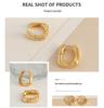 French-Inspired U-Shaped Gold-Plated Twist Earrings for Women: Unique Niche Design with a Sophisticated Touch