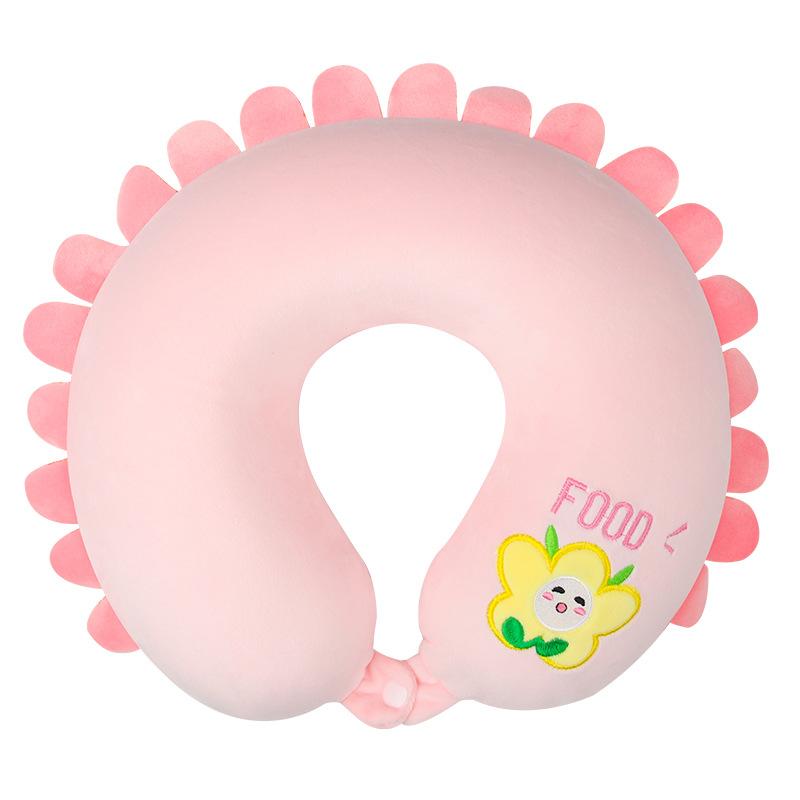 Cartoon U-Shaped Pillow Memory Foam Pillow Core Neck-Protecting Pillow for Airplane Car Travel Portable Office U-Shaped Pillow