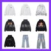 Unisex Oversized Hoodie With Abstract Letter Print Cotton Sweatshirt Fall Streetwear