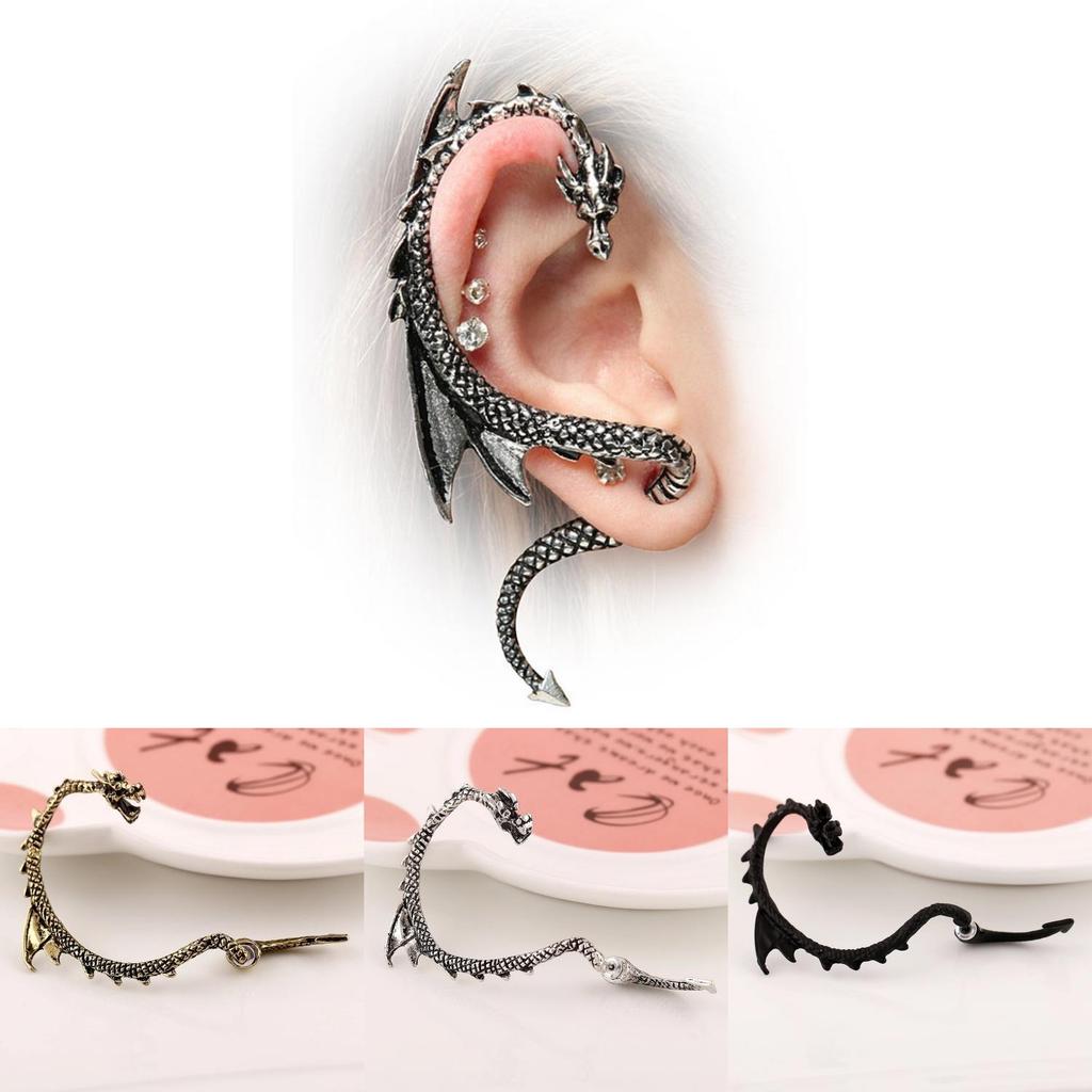 Exaggerated Vintage Punk Ear Pendants With Metallic Finish For Creative Style