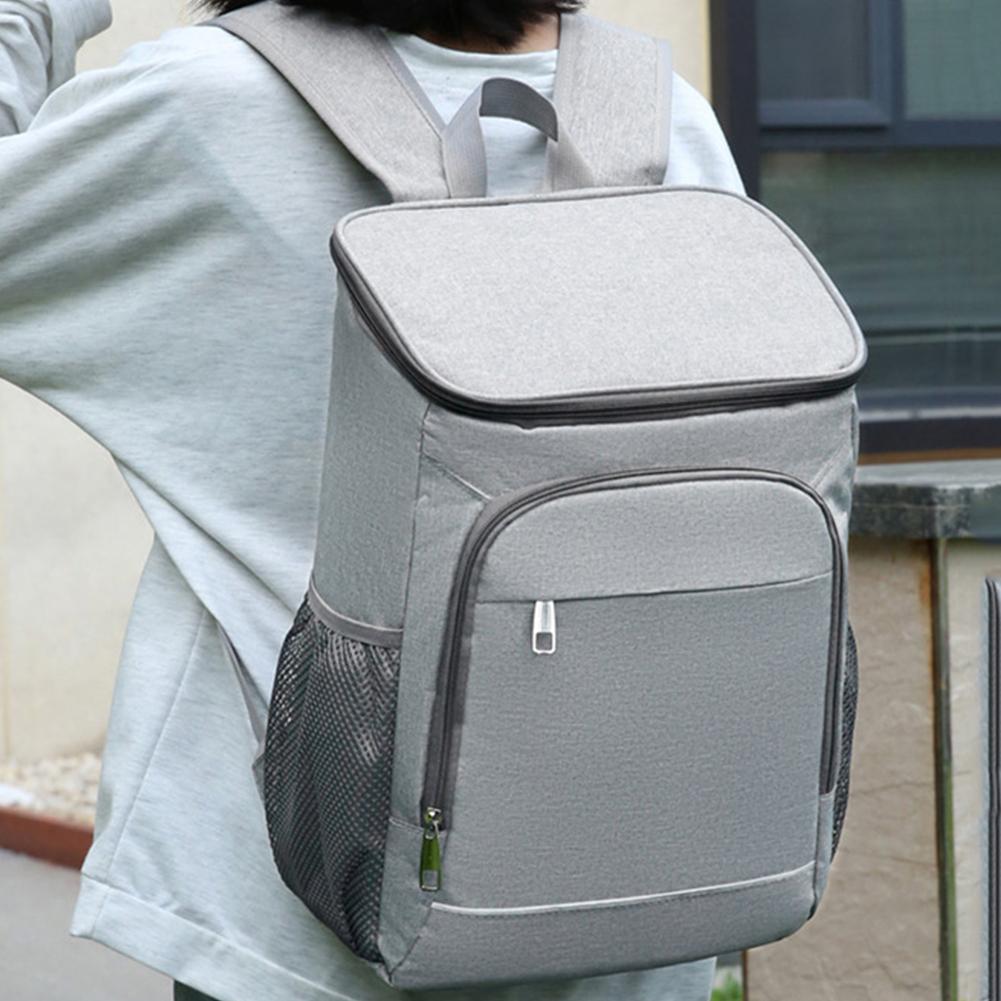 Oxford Insulated Cooler Backpack Save Space Waterproof Thermal Cooler Backpack Lightweight Reflective Strip for Outdoor Camping
