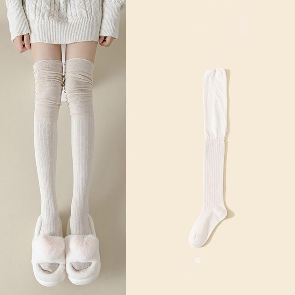 Solid Color Over Knee High-Socks Warm Comfortable Highly Tube Socks for Daily Wear Party Cosplay