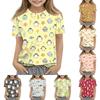 Kids Animal Print Crew Neck Short Sleeve Casual Loose Fit T Shirt Top Soft Comfortable Fabric Lightweight Breathable Design
