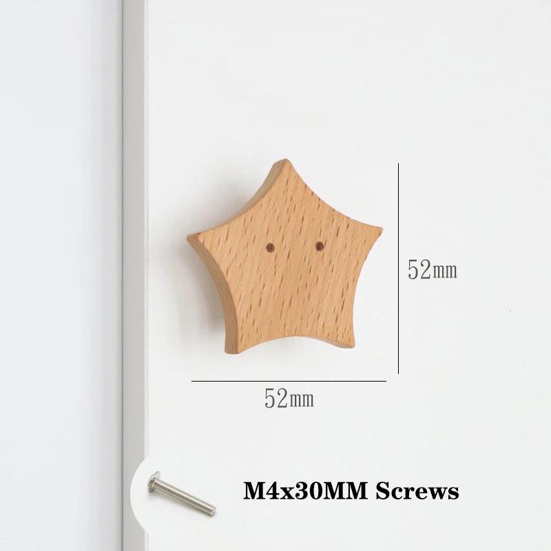 Children's Room Wooden Door Handles Animal Wood Furniture Handles for Cabinets and Drawers Knobs Kitchen Cupboard Wardrobe Pulls
