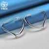 925 Sterling Silver Heart-shaped 29x37mm Circular Earrings, Fashionable Jewelry Earrings