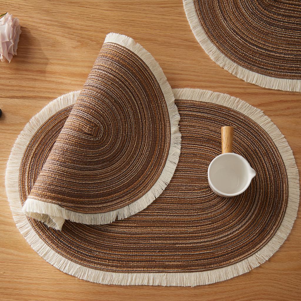 Set of 4 Oval Placemats Heat-resistant Table Mats Washable Non-slip Dining Table Mats Decoração Para Cozinha Utensílios Coasters