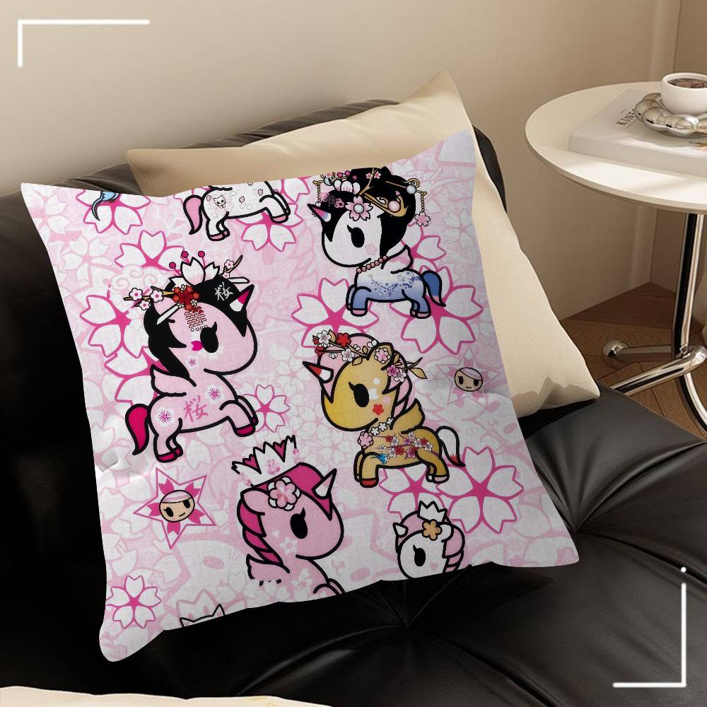 Japan Tokidoki cartoon   Office Cushion Pillowcase Car Cushion Cover45X45CM Lumbar Pillowcase Sofa Pillowcover
