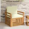 Outdoor Sofa Set Solid Acacia Wood and Polyester