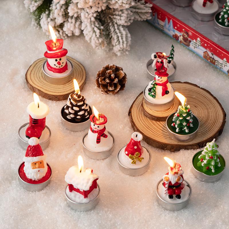 Christmas Eve Snowman Candle Decoration for Window Display