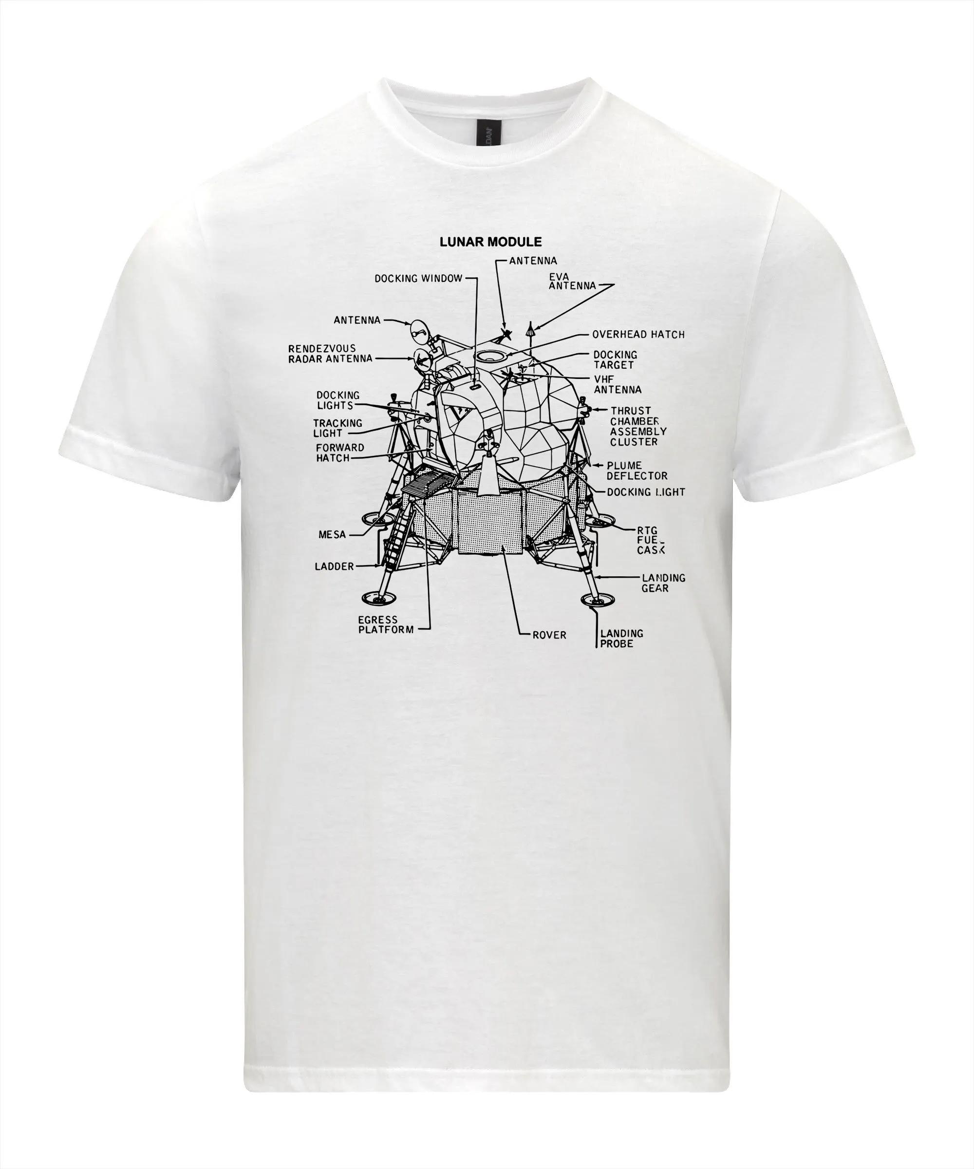 Eagle Lunar Lander TShirt Apollo 11 Moon Landing Tee Graphic T Shirts Retro Streetwear Crewneck Shortsleeved Unisexs Tshirt S