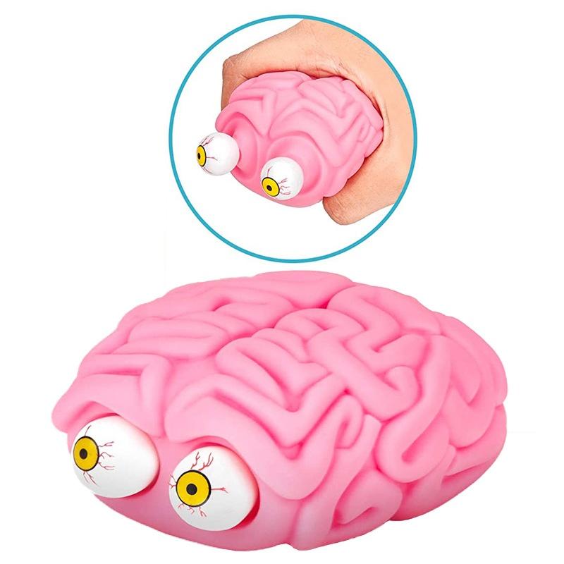 Brain Stress Balls Squeeze Eye Popping Fidget Toy Stress and Anxiety Relief Ball Halloween Christmas Fun Gift for Teens Adults