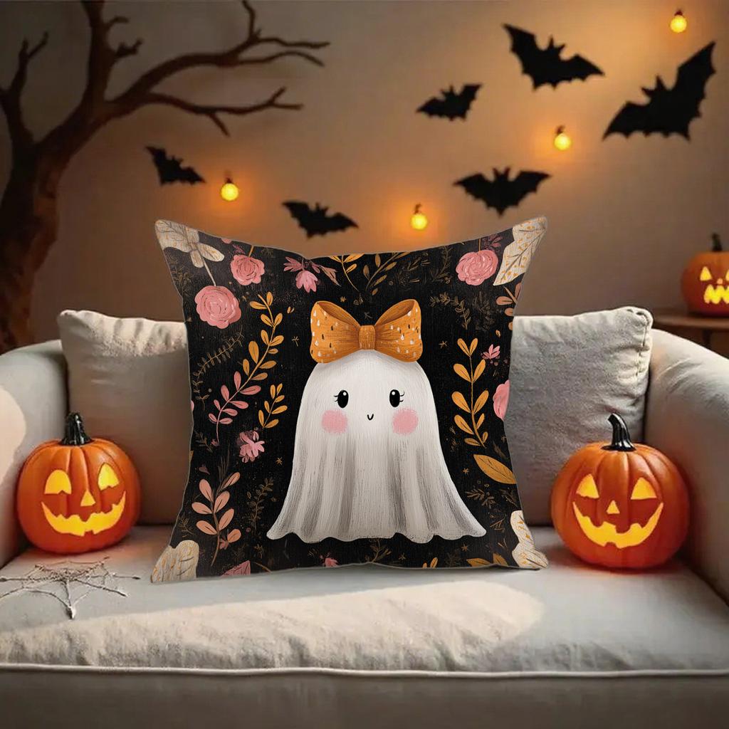 Cute Ghost Patterned Pillowcasessuitable For Sofa Car Bedroom Decorative Cushion Cover Pillow Cover