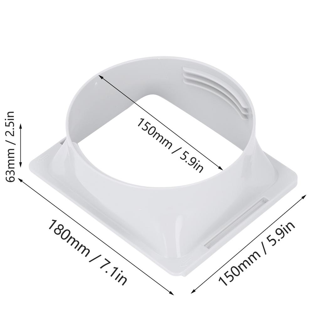 Cuplă Furtun Evacuare Aer Condiționat Design Universal Filetat ABS Pătrat la Rotund Adaptor Portabil Furtun Duct Evacuare