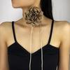 Stilvolle Rosenblüten-Halskette Simulationsblume Halskette Frauen Mädchen Schlüsselbeinkette Blickfang Choker Accessoire