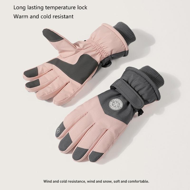 Coldproof Warm Ski Gloves for Female Winter Activity Insulated Gloves for Mountain Climbing Thicken Fleece Hand Warmer