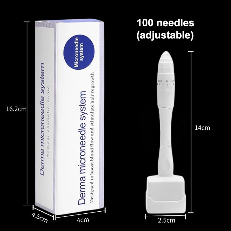 Disposable Skin Puncture Needle, Stamp Style Scalp Stamp, Rolling Needle Micro Needle Machine, 100/140 Needles Adjustable