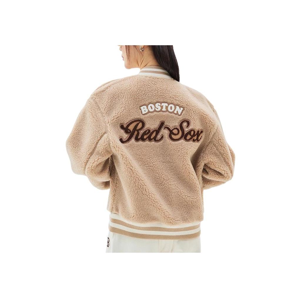 New MLB Boston Red Sox Velvet Jackets Unisex Khaki 3AFDV0336-43BGS