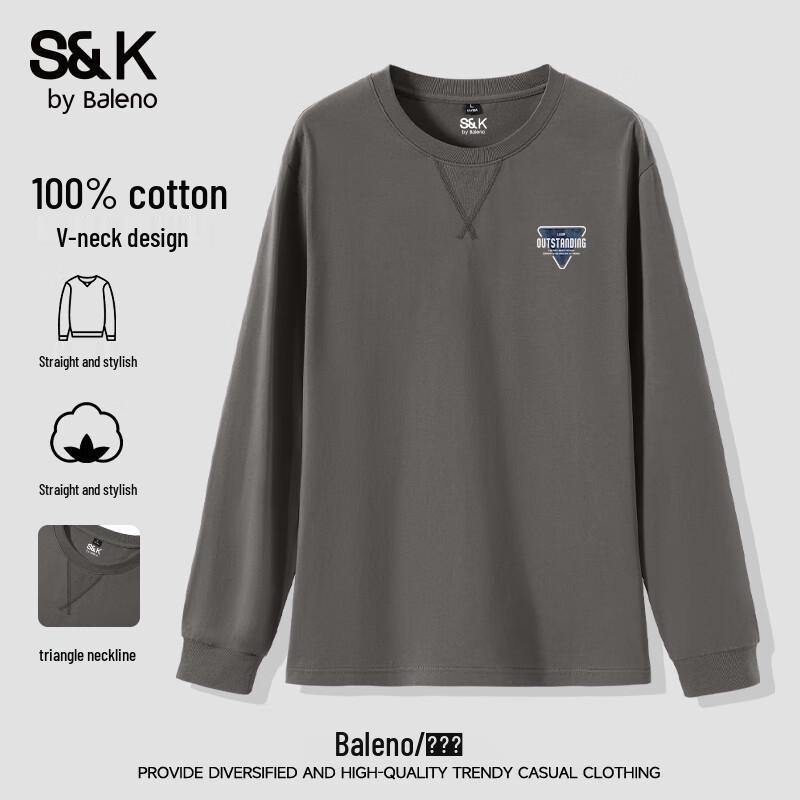 Baleno Men's Crew Neck Oversize Sweatshirt with Triangle Print