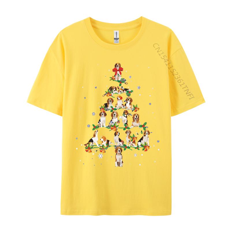 Mens Tshirt Beagle Christmas Tree Santa Funny Dog TShirt Harajuku Oversized Clothes 100 Cotton Pritned Tshirt