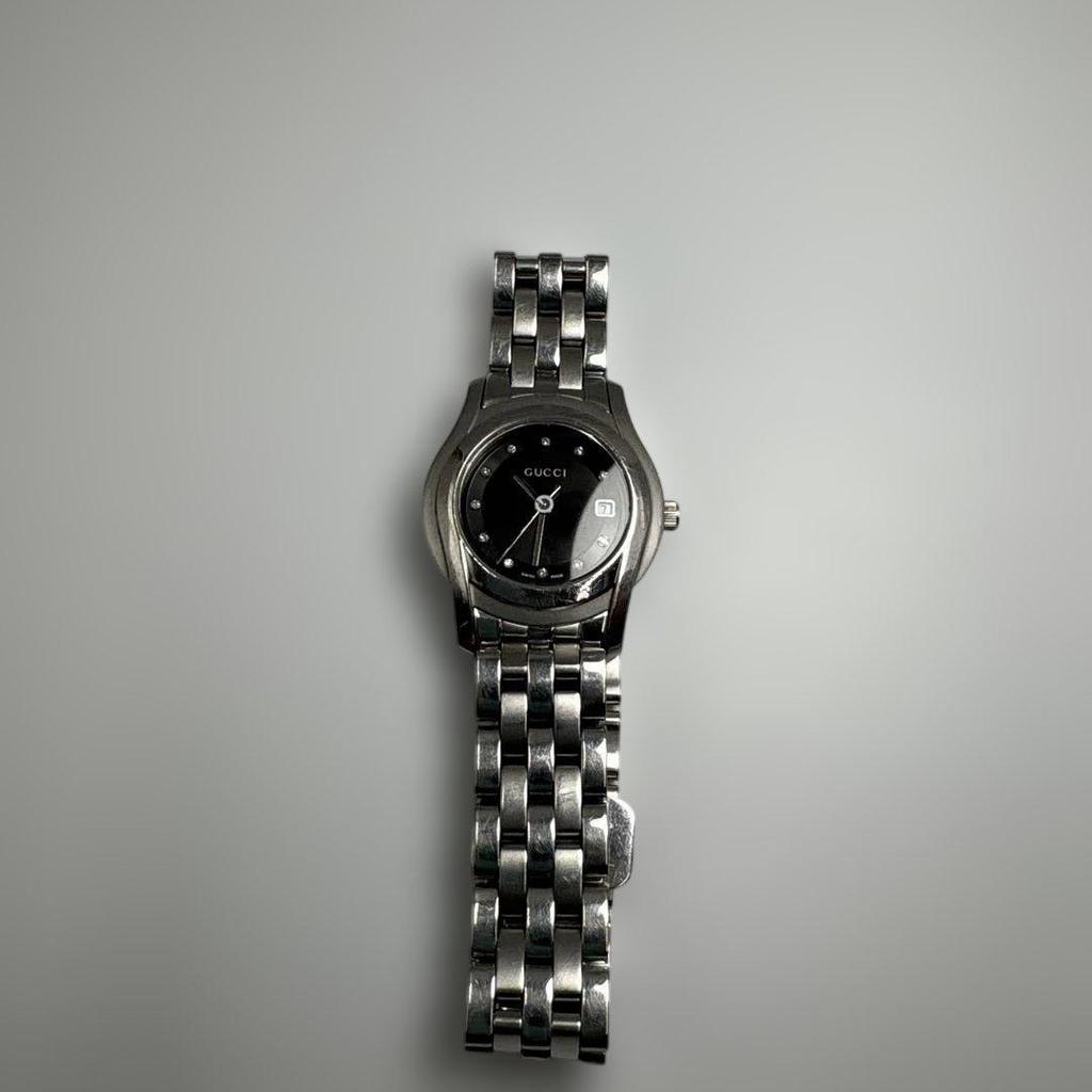 Used Operation GUCCI watch ladies 5500L 11P diamond black date