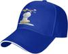 Cute Hippo On Swing Cartoon Baseball Cap Adjustable Polyester Outdoor Golf Hat for Unisex Adults