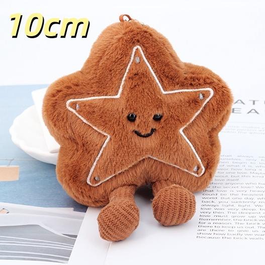 Adorable Christmas Tree Star Plushies Keychains Cartoon Bag Pendant Xmas Decor Plush Toy Soft Moon Gingerbread Tree Doll Gifts
