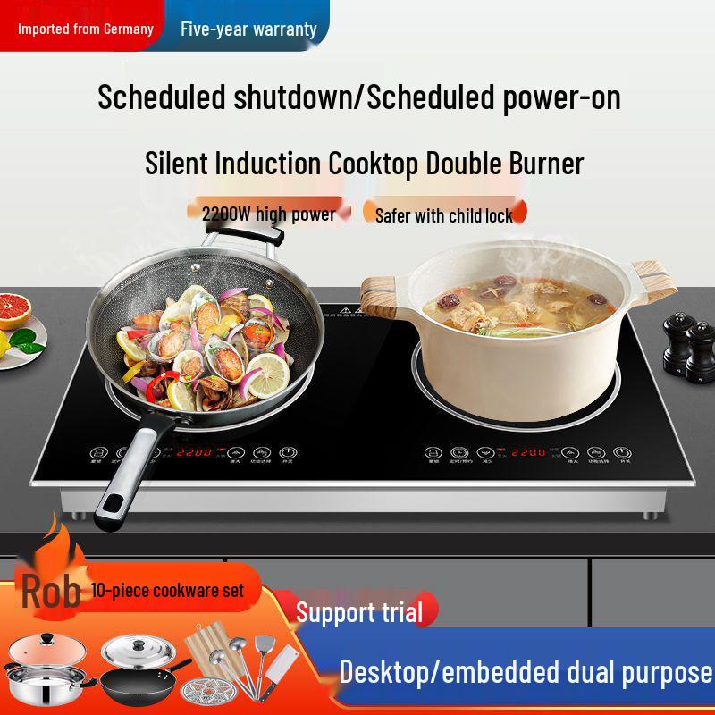 Smart Double-Burner Induction Cooktop - High Power, Built-In & Multifunctional