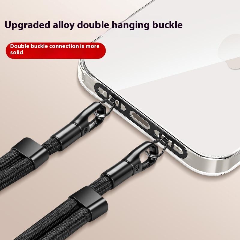 Metal Phone Hanging Tether Tab Upgraded Double Buckle Hole Ring Cell Phone Lanyard Patch Strap Replacement Part For Iphone Cases