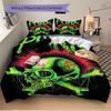3pcs Punk Skull with Mohawk Bedding Set - Includes One Quilt Cover and Two Pillowcases (No Core) - Punk Rock Decor for Bedroom and Guest Roo