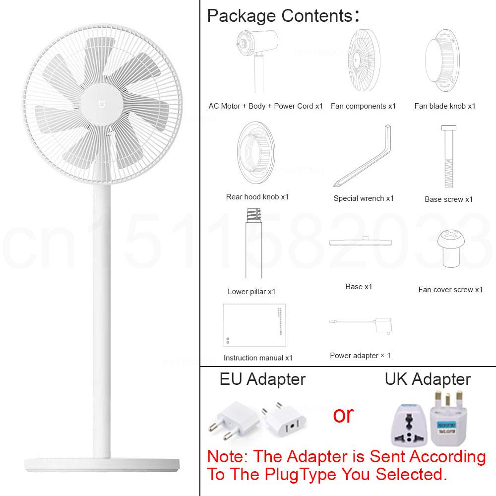 Ventilatore da Pavimento Inverter DC Intelligente MIJIA 1X Aggiornato Con 7 Pale, Flusso d'Aria Grandangolare a 140°, Basso Rumore 25,6dB, Supporto Power Bank