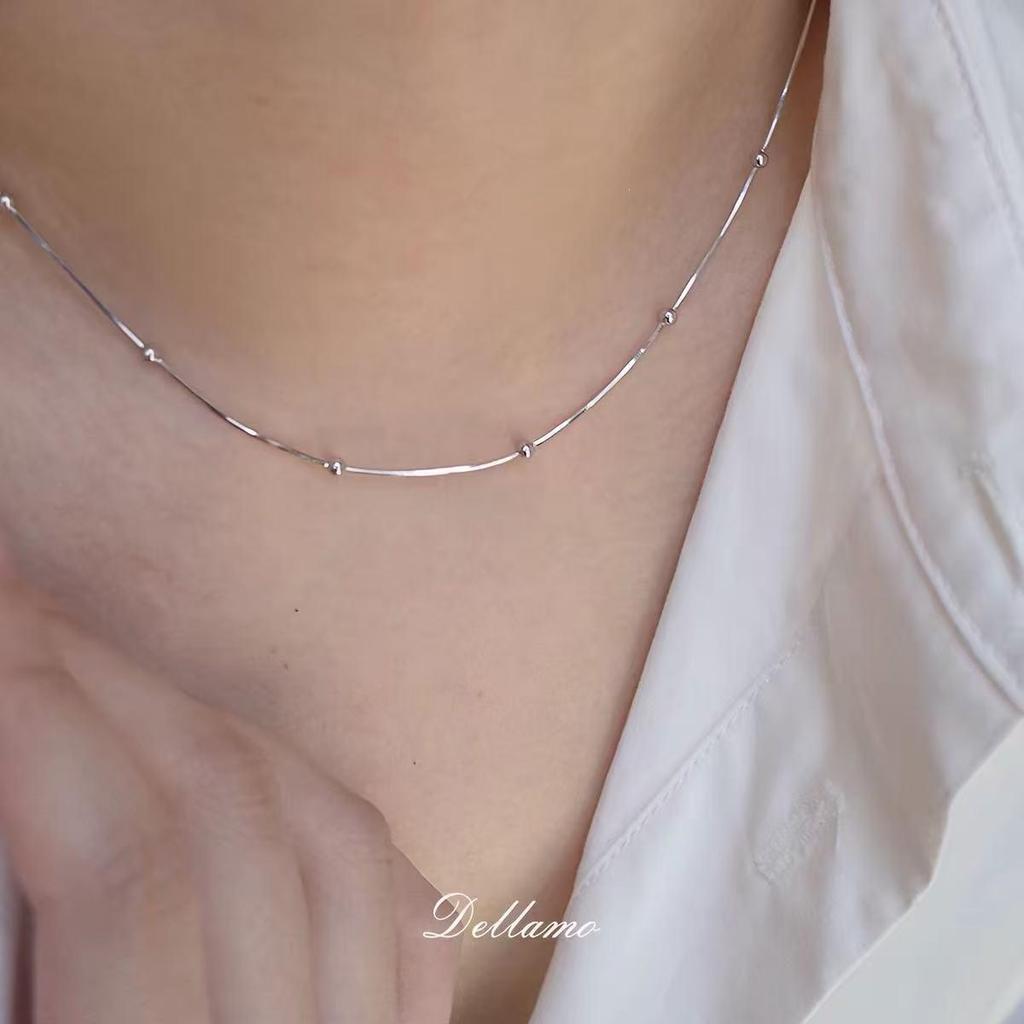 Fashionable 925 Sterling Silver Snake Chain Necklace for Women – Simple, High-End, Versatile Layering